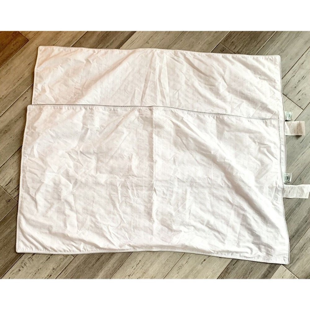 LAURA ASHLEY WHITE SILVER PIPED KING PILLOW SHAMS 21 X 36 2 PACK HOLLANDER